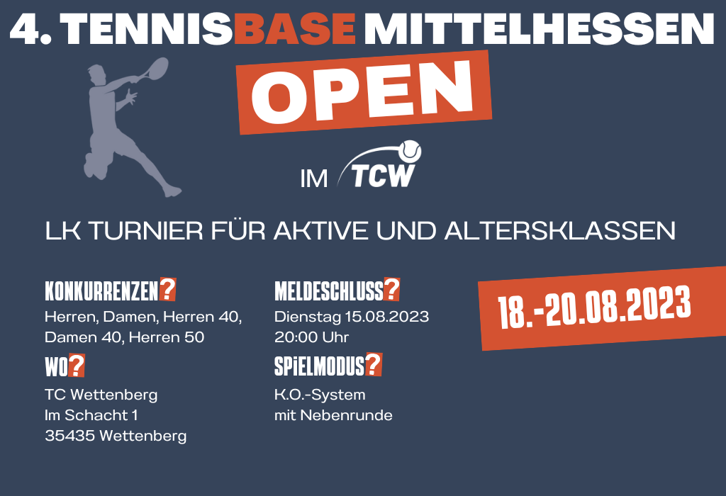 Tennischule Gießen TC Wettenberg LK Turnier Plakat HP 2023